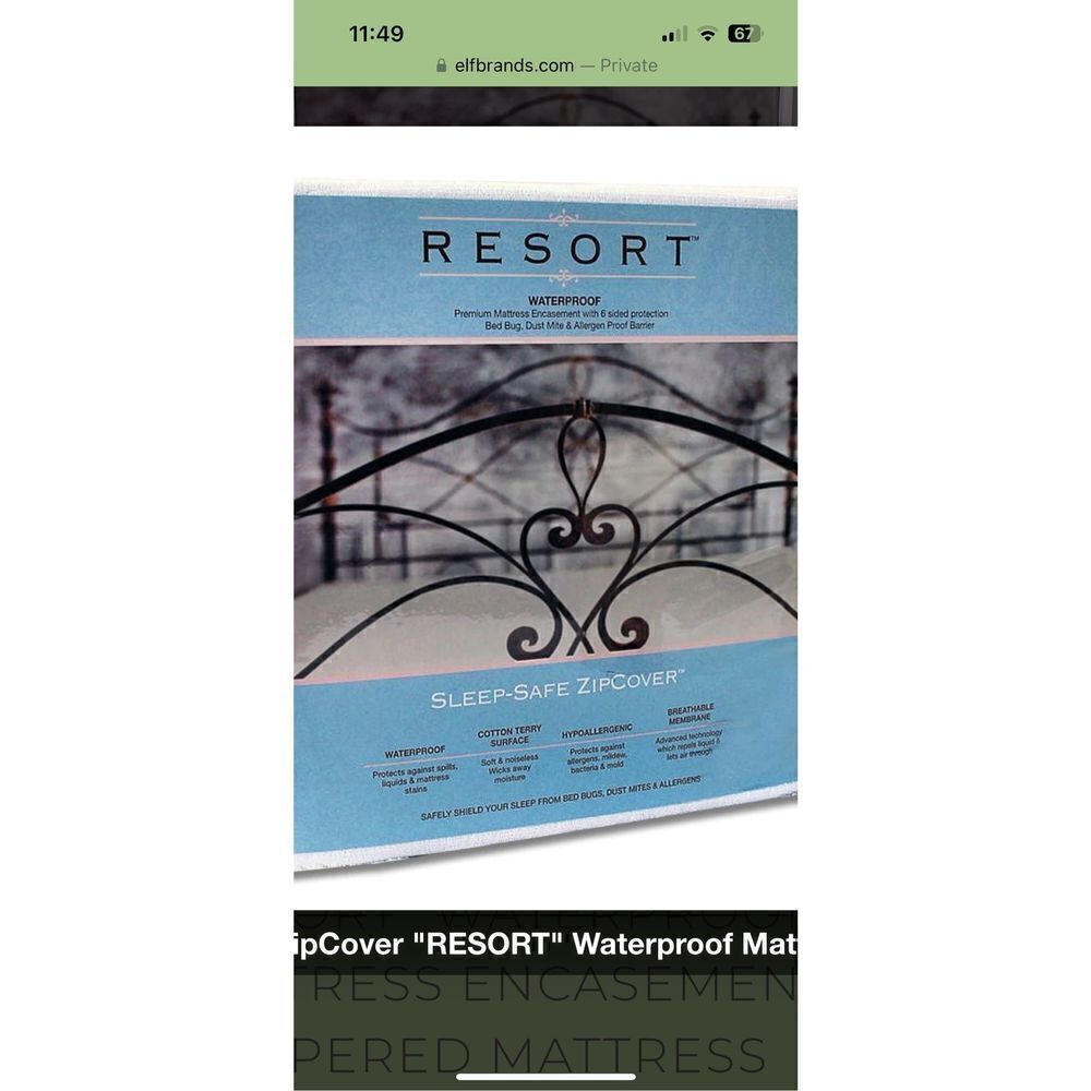 Sleepsafe Waterproof Mattress Encasement - Zippered Mattress Protector Cover - D